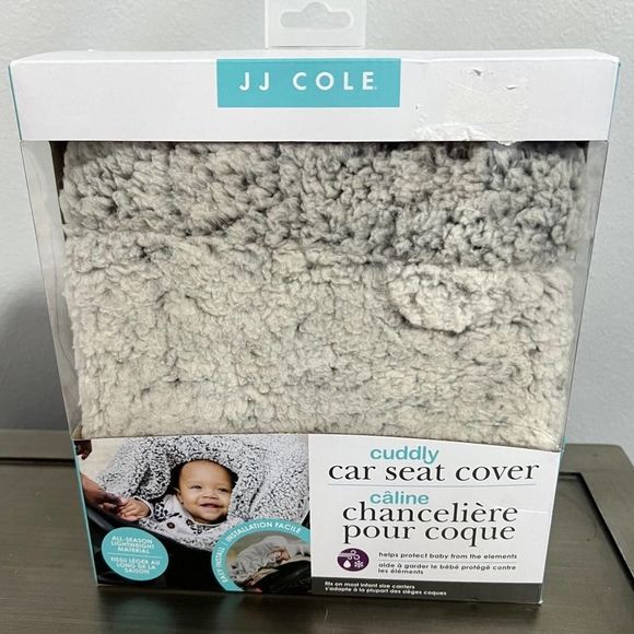 JJ Cole Cuddly Car Seat Cover Gray Baby Infant Carrier Winter Fall Protection - Picture 1 of 3